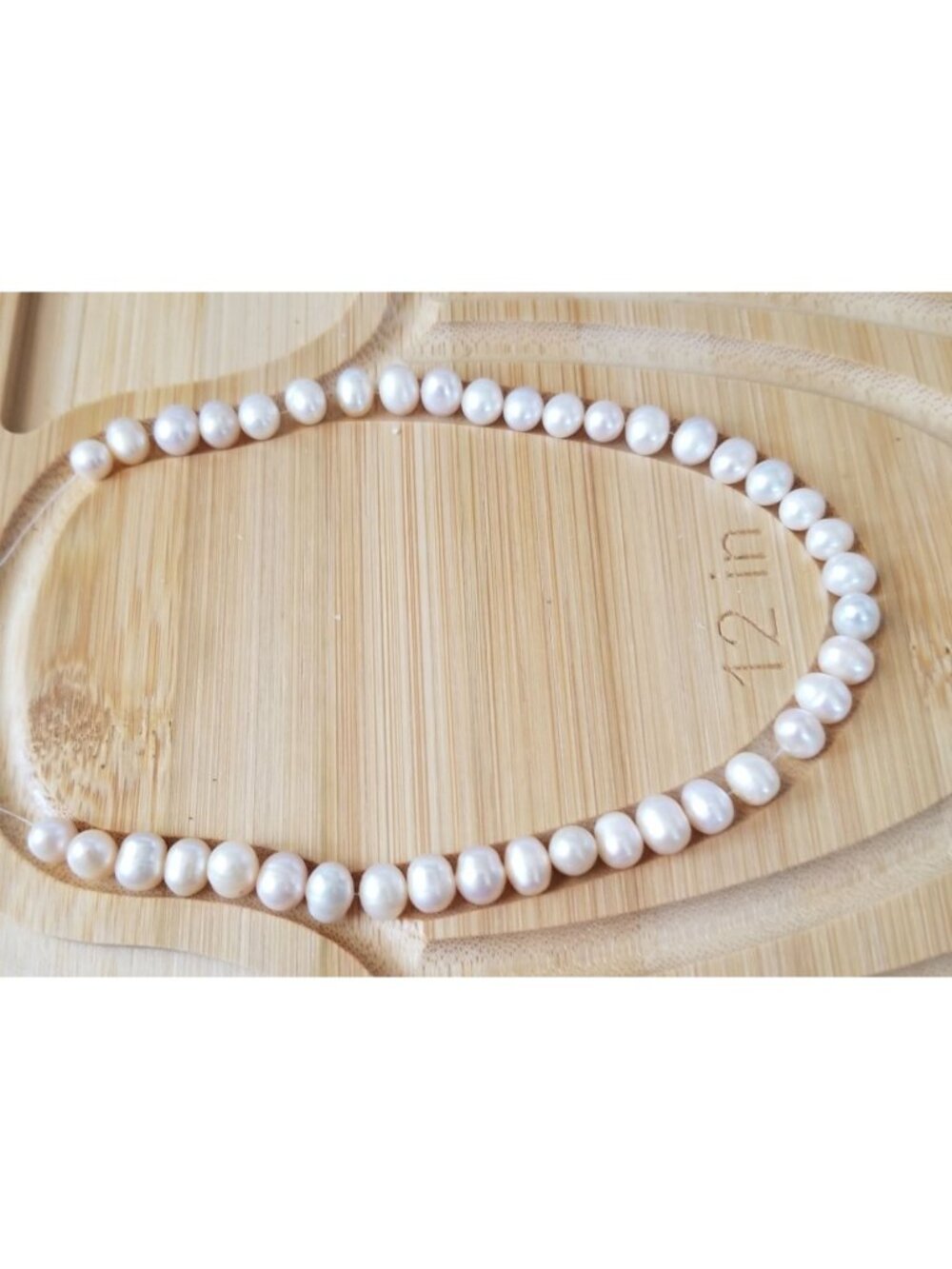 Loose Pearl White Flat Bottom Bag 22 D  half  Round  8 mm  Bin Pearl  68 Pcs 150
